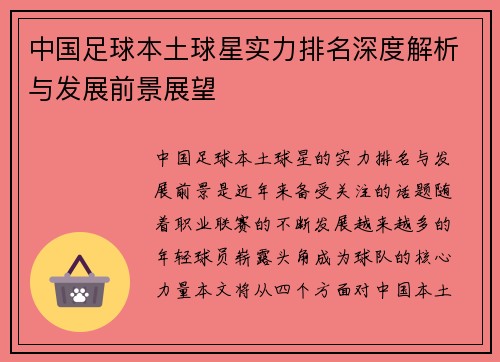 中国足球本土球星实力排名深度解析与发展前景展望